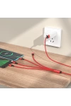 Şarj Kablosu 4in1 Iphone, Samsung, USB To 2xType-C/Micro-USB/Lightning Kablo 1M
