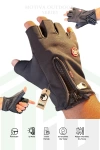 Sports Outdoor Black Bike, Motorcycle, Half Glove In Fleece Non-Slip