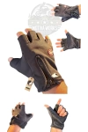 Sports Outdoor Black Bike, Motorcycle, Half Glove In Fleece Non-Slip