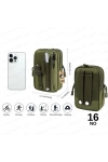 18CM Taktik Modüler Mini Haki Yeşil Göğüs Telefon Molle Çantası NO16