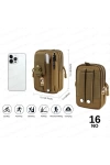 18CM Taktik Modüler Mini Tan Desert Göğüs Telefon Molle Çantası NO16