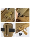 18CM Taktik Modüler Mini Tan Desert Göğüs Telefon Molle Çantası NO16