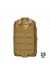 18cm Taktik Outdoor Mini Molle Kemer, Çanta, Gidon Montajlı Çok Amaçlı Çanta Tan Desert Çöl NO15