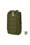 18cm Taktik Outdoor Mini Molle Kemer, Çanta, Gidon Montajlı Çok Amaçlı Çanta Haki Yeşil NO15