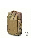 18cm Taktik Outdoor Mini Molle Kemer, Çanta, Gidon Montajlı Çok Amaçlı Çanta Multicam Kamuflaj NO15