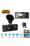 Wifi App 1080p Fhd WDR 170° Ultra Geniş Açı Gece Görüş G-sensörü 3 Kameralı Araç Kamerası