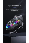 Y20 MAX BT 5.3 Intercom RGB IPX6 Su Geçirmez, RGB Işıklı Motosiklet Kask Kulaklığı