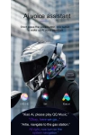 Y20 MAX BT 5.3 Intercom RGB IPX6 Su Geçirmez, RGB Işıklı Motosiklet Kask Kulaklığı
