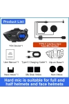 Y5X Motosiklet Kask Bluetooth Kulaklık 4lü Interkom Destekli, IPX6 Su Geçirmez, 1000mAh Batarya