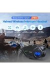 Y5X Motosiklet Kask Bluetooth Kulaklık 4lü Interkom Destekli, IPX6 Su Geçirmez, 1000mAh Batarya