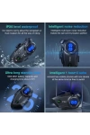 Y5X Motosiklet Kask Bluetooth Kulaklık 4lü Interkom Destekli, IPX6 Su Geçirmez, 1000mAh Batarya