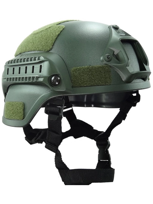 Airsoft Raylı Koruyucu Kask Miğfer Haki Yeşil