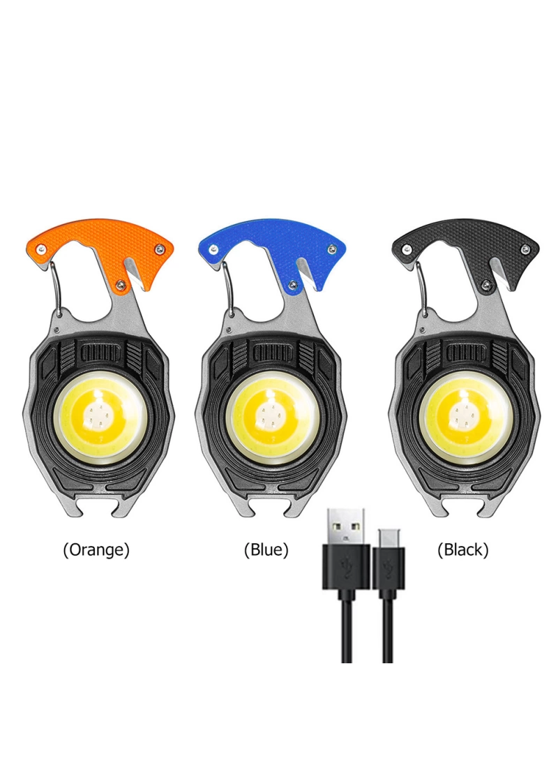 Ultra Güçlü Led Karabina Combat 12 Mod Kamp Fener Çakmak Düdük Bıçak Type-C 3 Renk