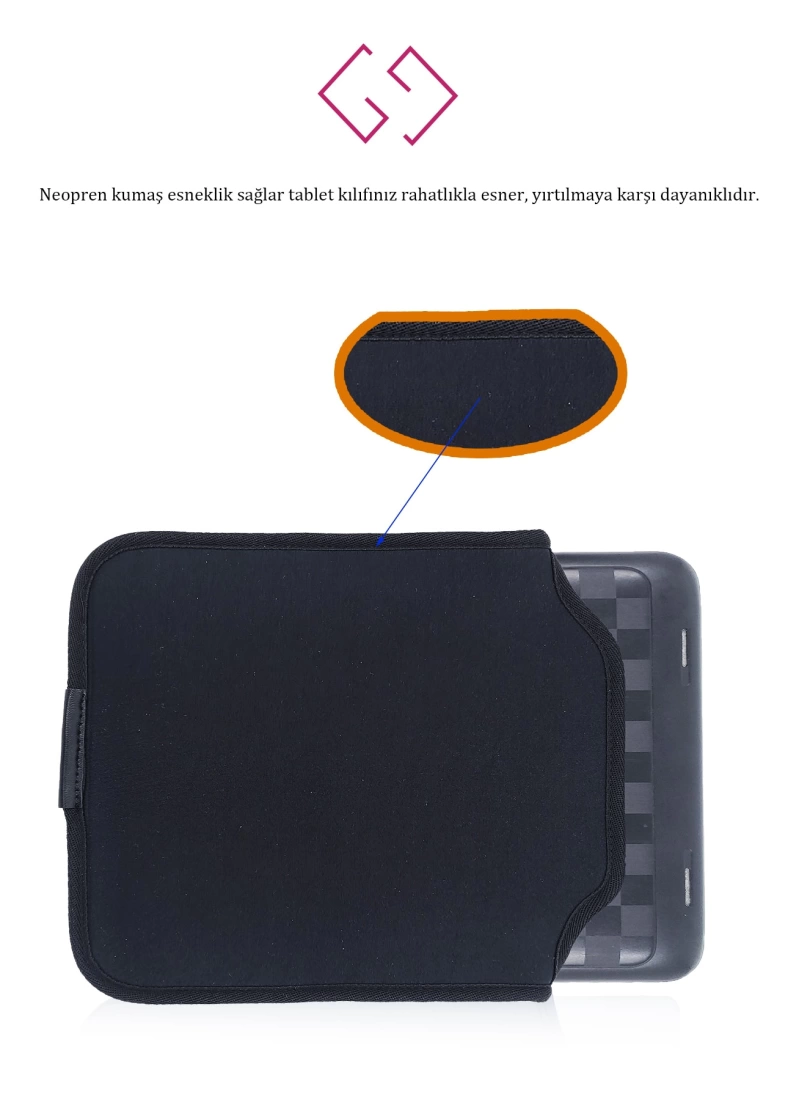 Suya Dayanıklı Neopren Notebook Tablet Ipad Macbook Pro Air Siyah Laptop Kılıfı Çantası 14" Inç