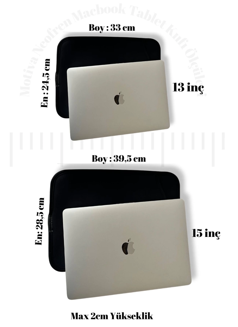 Macbook Neopren 13inç  Notebook Kılıfı Taşıma Çantası Apple Çanta Organizer 24,5x33x2