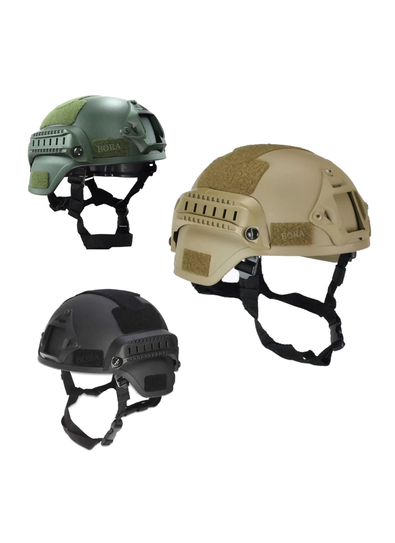 Airsoft Raylı Koruyucu Kask Miğfer Çöl Sarı S-M