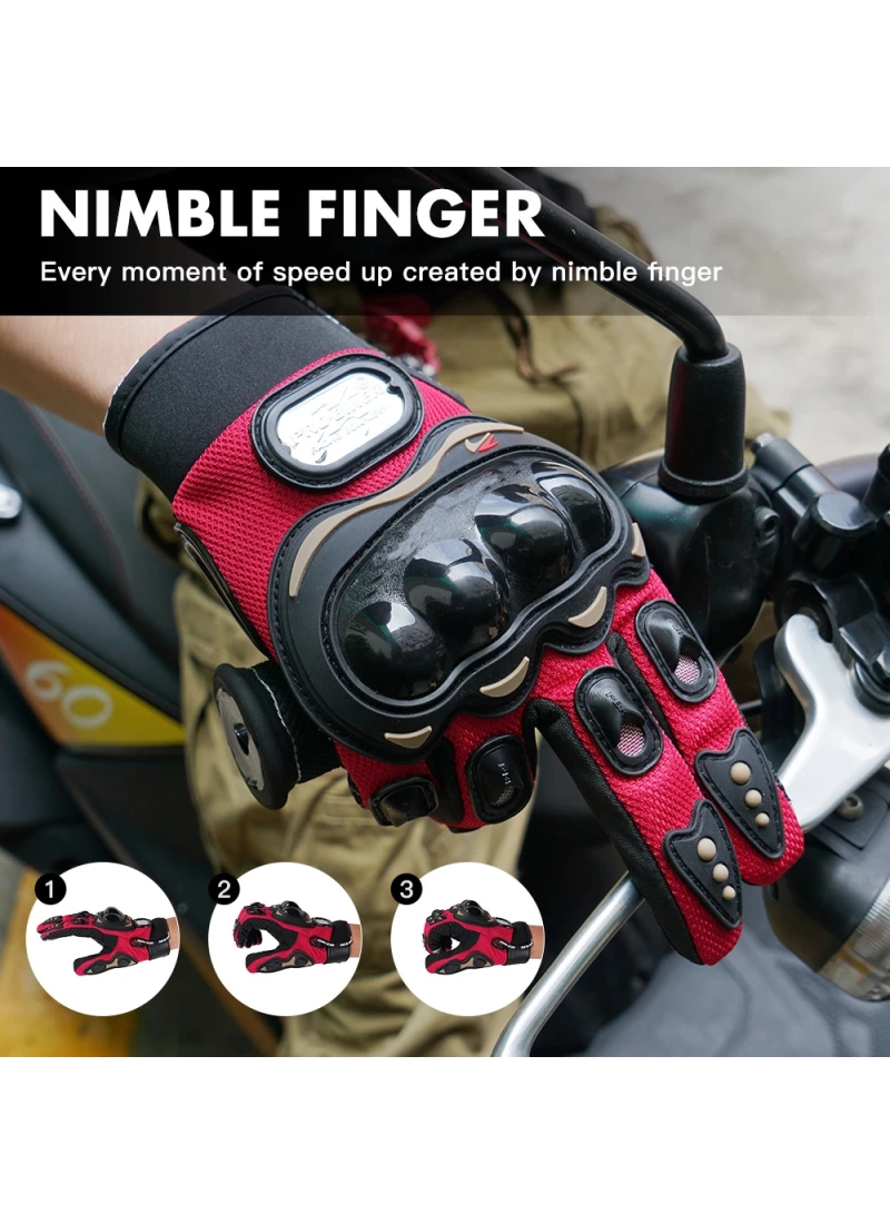 Probiker Motor - Bisiklet Eldiven 3 Renk Standart Elastik Kumaş Kırmızı