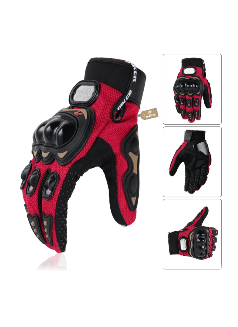 Probiker Motor - Bisiklet Eldiven 3 Renk Standart Elastik Kumaş Kırmızı