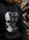 Sweatshirt with Skull Printed Front and Logo Printed Inside the Hood