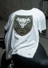 Pirate Epaulette Crew Neck Mens White T-Shirt