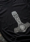 Warrior Axe Printed V Neck Mens Black T-Shirt