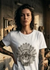 Native American Printed Crew Neck White T-Shirt
