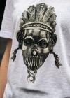 Festival Skull Printed Crew Neck White T-Shirt