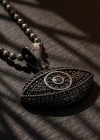 Special Surface Finish Eye Form Necklace with Marcasite Stones
