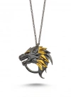 Altın Kaplama Ejderha Gümüş Kolye