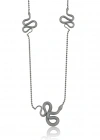 Dark Totem Snake Talisman Silver Necklace