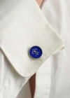 Lacivert Mineli Kral Mührü Kol Düğmesi