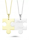 Lazer Kesim Puzzle Çift Kolye