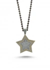 Markazit Taşlı Özel Yüzey Kaplama Yıldız Kolye