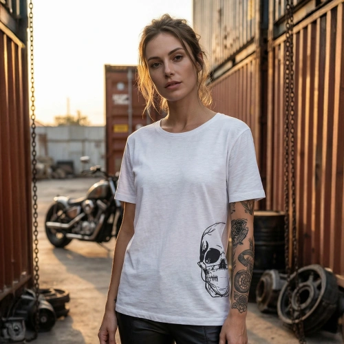 Masked Skull Printed Crew Neck T-Shirt