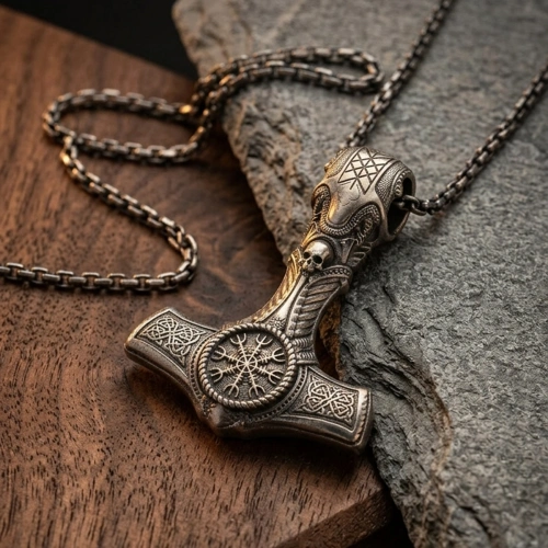 Viking Axe Silver Necklace