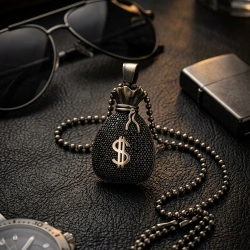 Dollar Sack Medallion Necklace with Special Surface Coated Edges