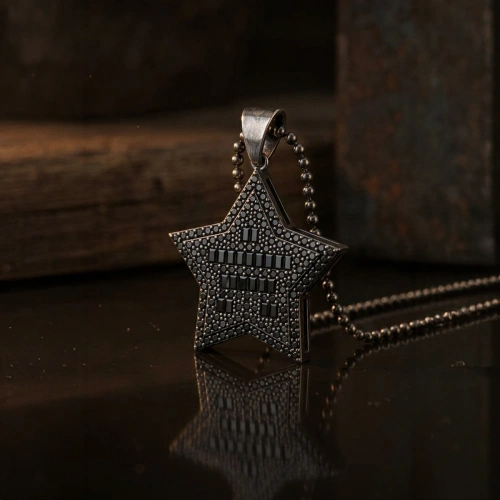 Special Surface Plated Star Necklace with Marcasite Stone