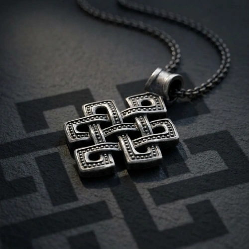 Shrivatsa Talisman Silver Necklace