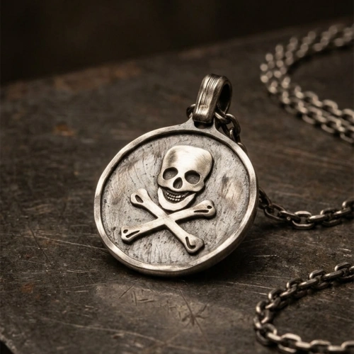 Skull Medallion Silver Necklace
