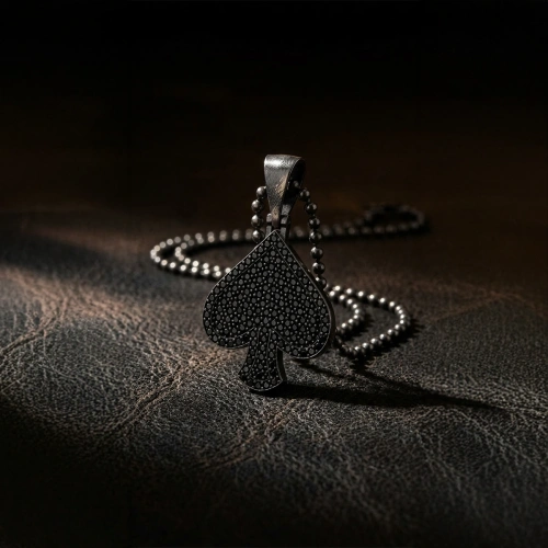 Marcasite Stone Spade Necklace