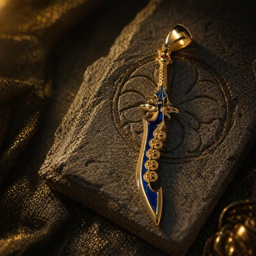 Çift Taraflı Hançer Gümüş Kolye