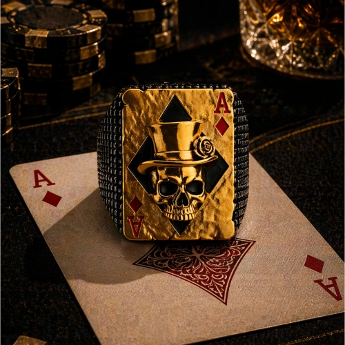 Karo Kralı Gümüş Yüzük