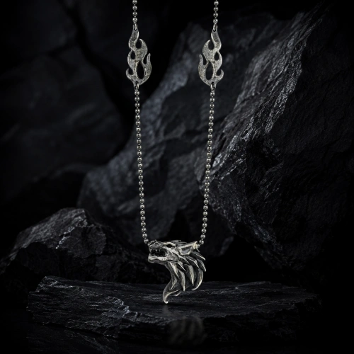 Dark Totem Drachen Silberhalskette