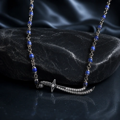 Dark Totem Lapis Stein Sword Silber Halskette