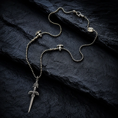 Dark Totem Ritter Schwert Silber Halskette