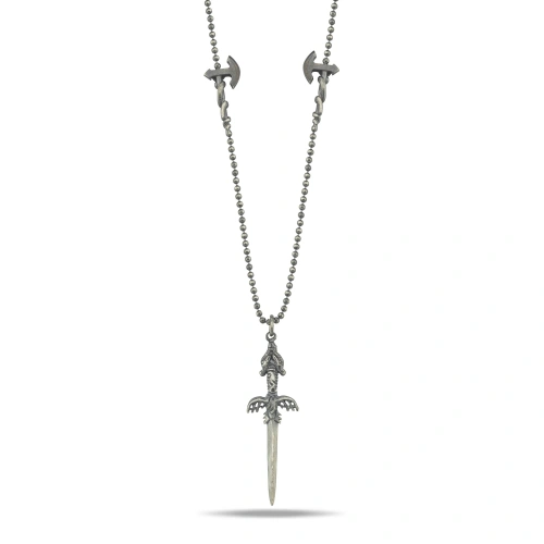 Dark Totem Şövalye Kılıcı Gümüş Kolye