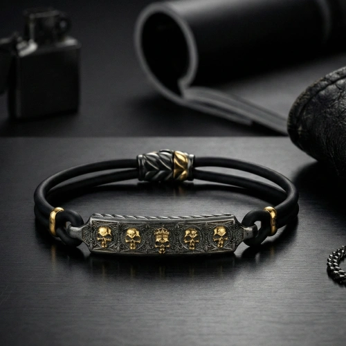 Kurukafa Kauçuk Gümüş Bileklik