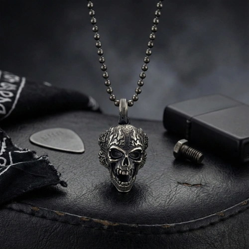 Kurukafa Stil Gümüş Kolye