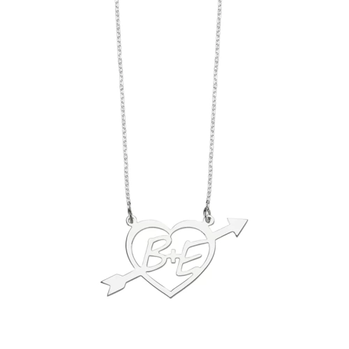 Laser Cut Plate Heart Shaped and Personalized Necklace