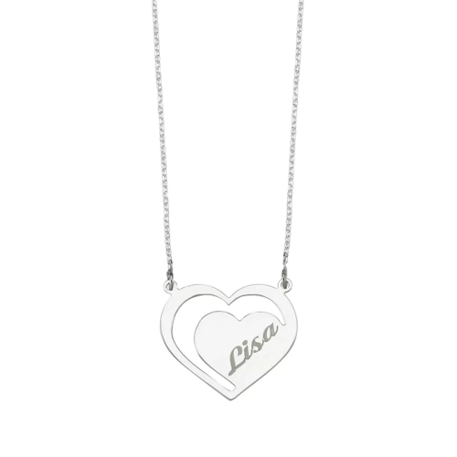 Laser Cut Plate Heart Shaped and Personalized Necklace